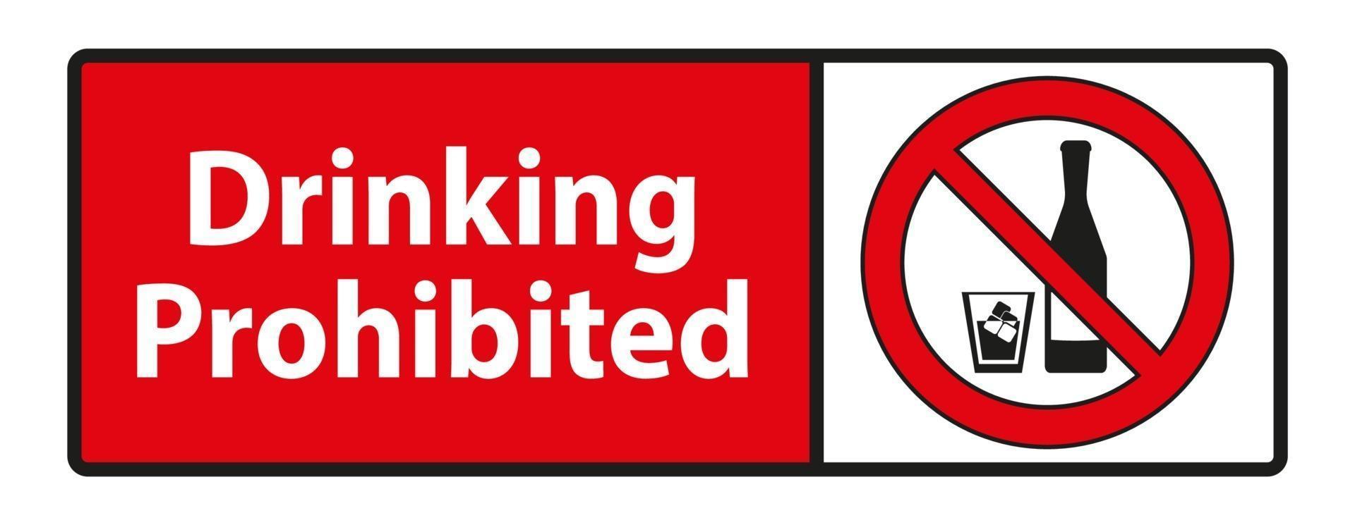 drinken verboden, geen alcohol teken geïsoleerd op een witte achtergrond vector