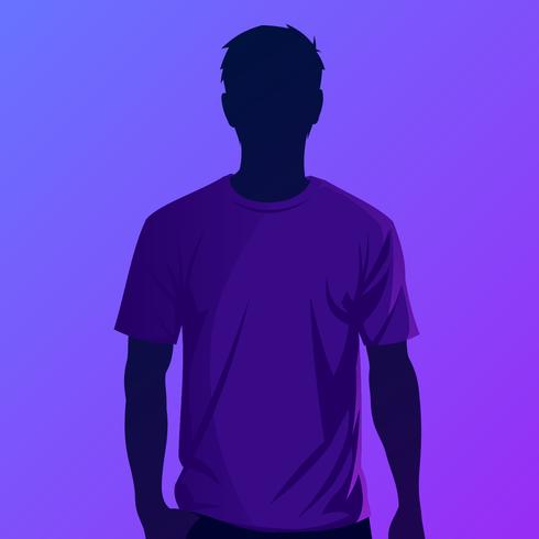 Paarse T-shirt Model Vector