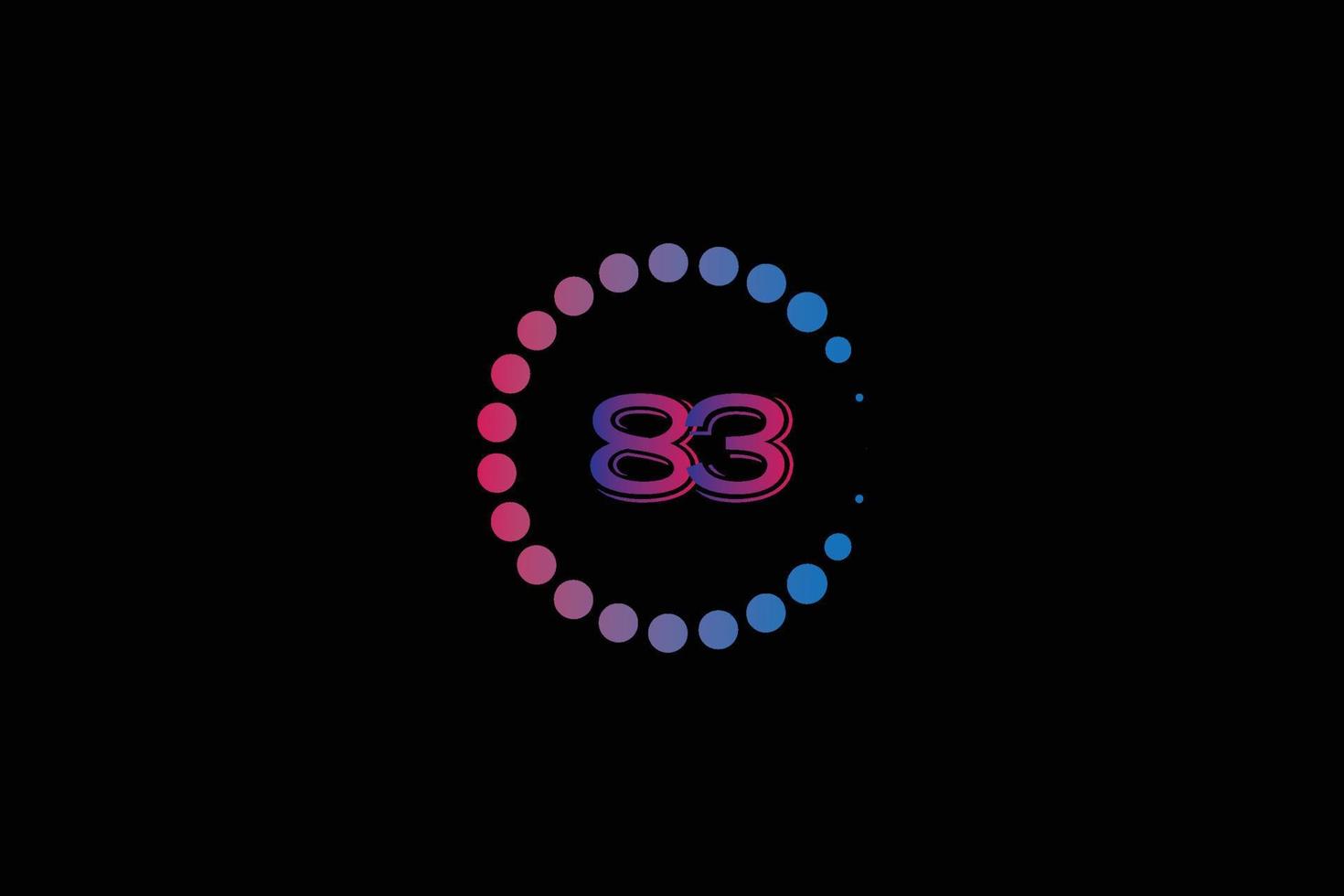 83 aantal en brief eerste logo ontwerp sjabloon vector illustratie.