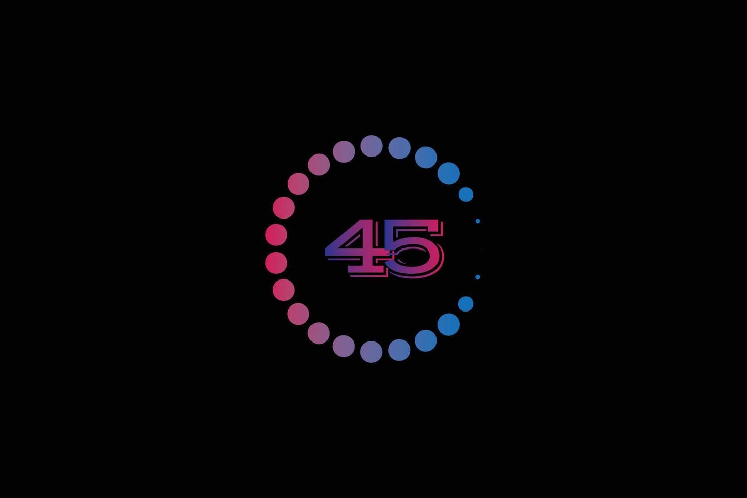 45 aantal en brief eerste logo ontwerp sjabloon vector illustratie.