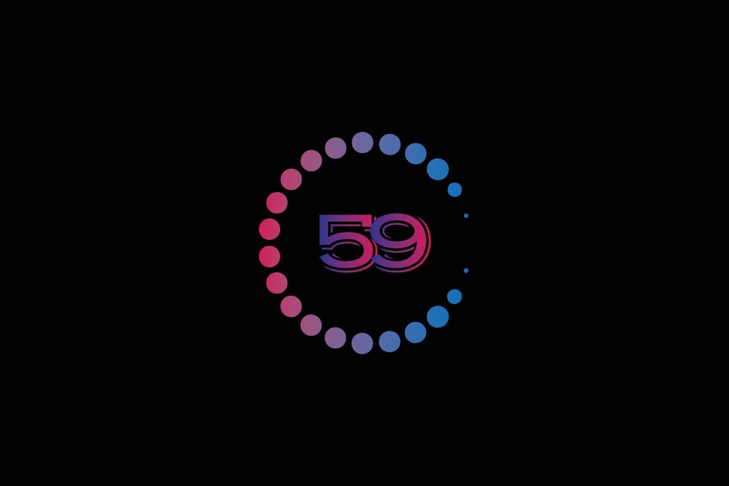 59 aantal en brief eerste logo ontwerp sjabloon vector illustratie.