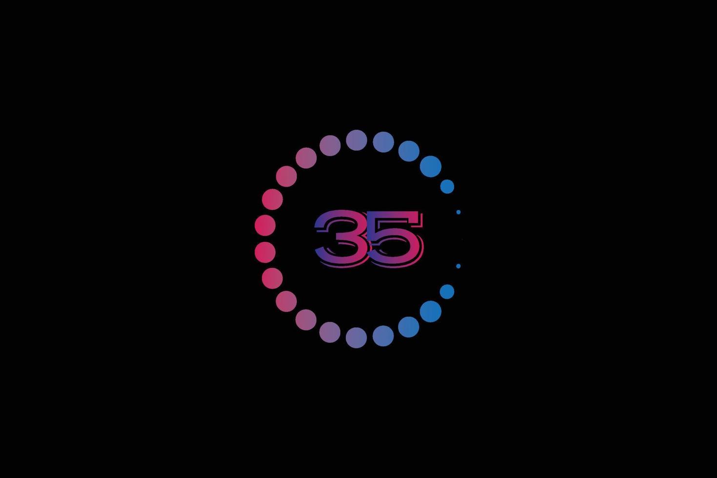 35 aantal en brief eerste logo ontwerp sjabloon vector illustratie.