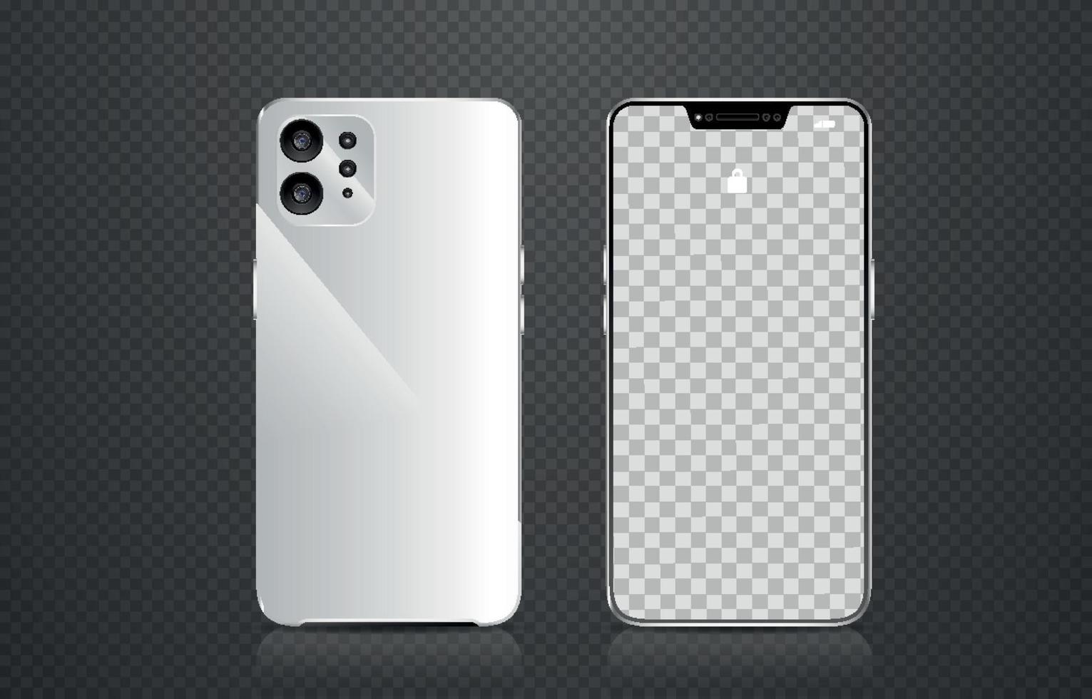 realistisch mobiel telefoon algemeen zwart 3d mockup vector