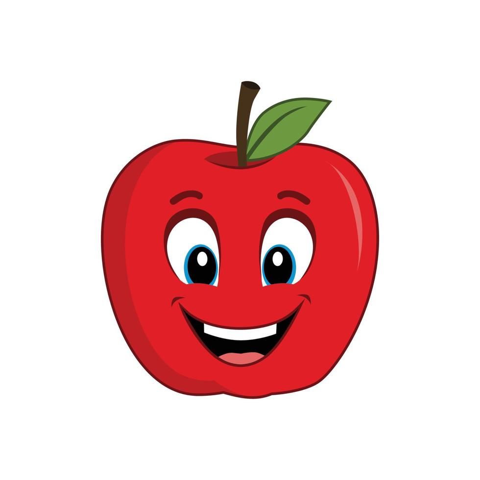 gelukkig appel mascotte tekenfilm. geschikt voor poster, banier, web, icoon, mascotte, achtergrond vector