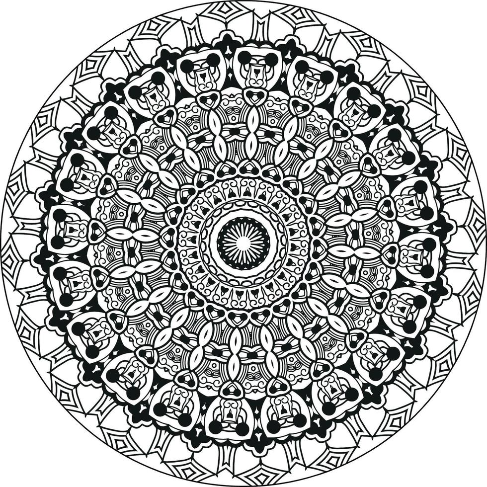 gemakkelijk circulaire patroon in het formulier van mandala voor henna, mehndi, tatoeëren, decoratie. decoratief ornament in etnisch oosters stijl. kleur boek bladzijde. cirkel vector clip art bloemen bloem oosters patroon