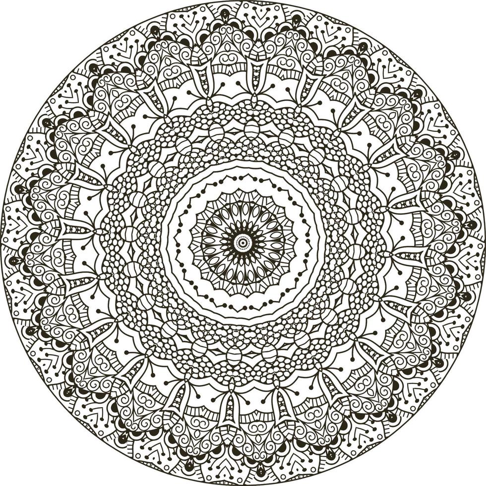 gemakkelijk circulaire patroon in het formulier van mandala voor henna, mehndi, tatoeëren, decoratie. decoratief ornament in etnisch oosters stijl. kleur boek bladzijde voor kinderen. wijnoogst decoratief elementen vector