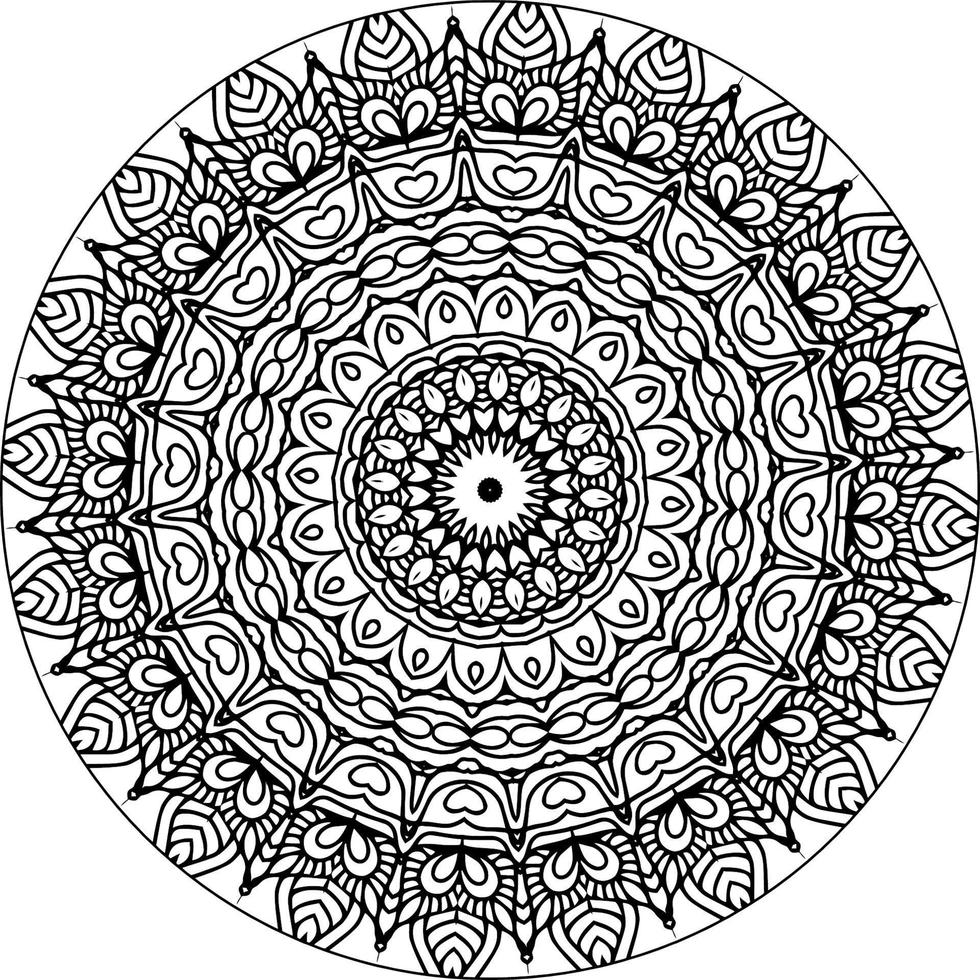 gemakkelijk circulaire patroon in het formulier van mandala voor henna, mehndi, tatoeëren, decoratie. decoratief ornament in etnisch oosters stijl. kleur boek bladzijde voor kinderen. wijnoogst decoratief elementen vector