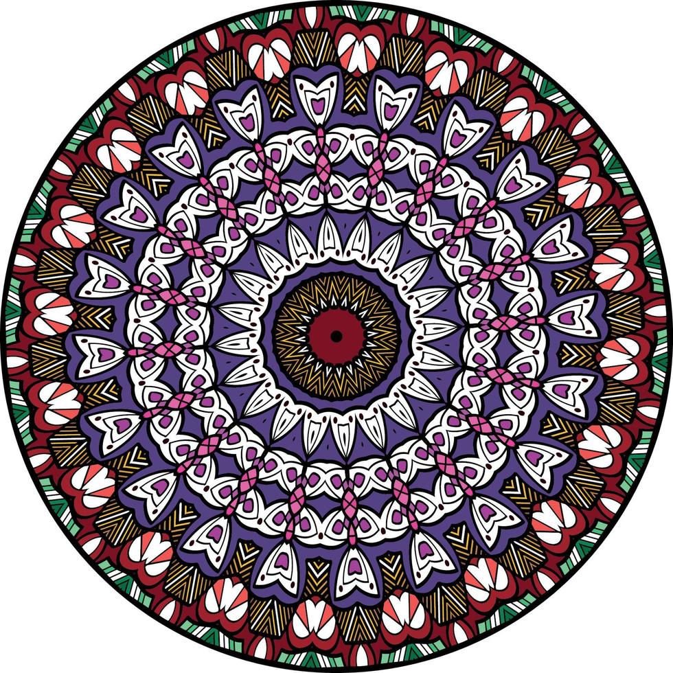 veelkleurige mandala achtergrond. kleurboek pagina. ongebruikelijke bloemvorm. oosters. antistress therapie patronen. geweven ontwerpelementen vector