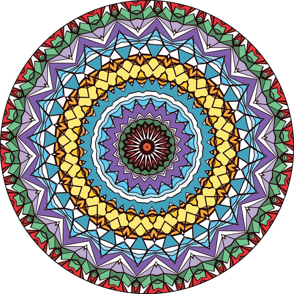 veelkleurige mandala achtergrond. kleurboek pagina. ongebruikelijke bloemvorm. oosters. antistress therapie patronen. geweven ontwerpelementen vector