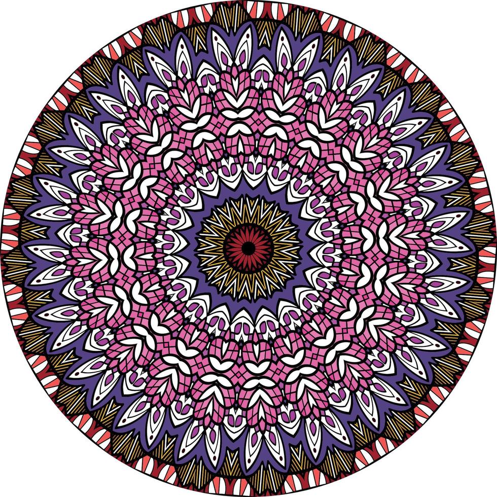 veelkleurige mandala achtergrond. kleurboek pagina. ongebruikelijke bloemvorm. oosters. antistress therapie patronen. geweven ontwerpelementen vector