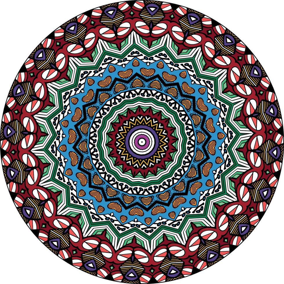 etnisch mandala met kleurrijk ornament. helder kleuren. vector