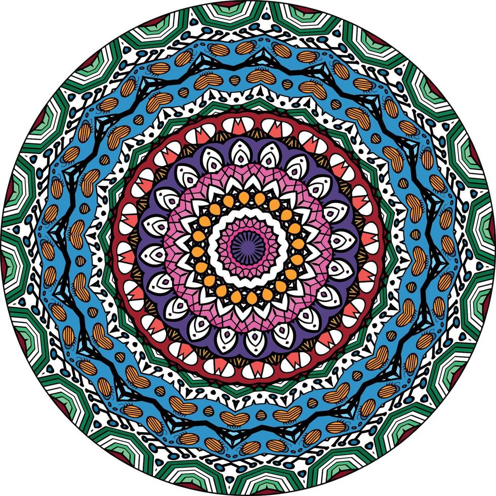 etnisch mandala met kleurrijk ornament. helder kleuren. vector