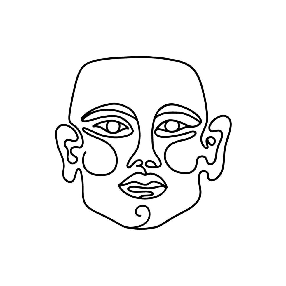 abstract portret van een vrouw in een moderne lineaire stijl. enkele lijntekeningstijl. vector illustratie