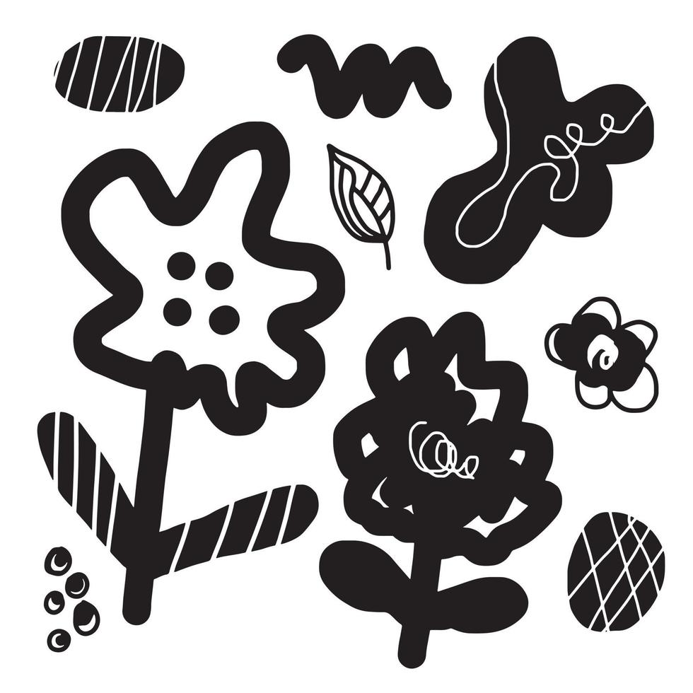 decoratief abstract bloem met doodles van vormen. abstract modern hedendaags modieus vector illustratie voor ontwerp concept.