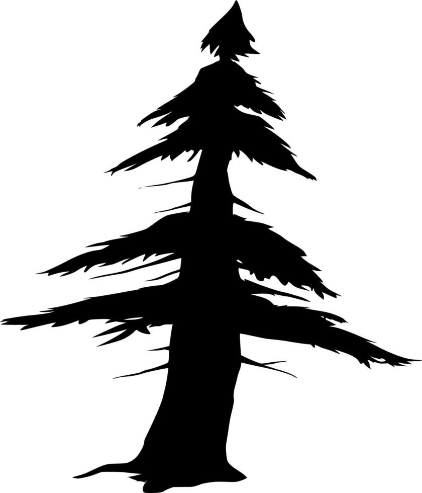 vector silhouet van boom Aan wit achtergrond