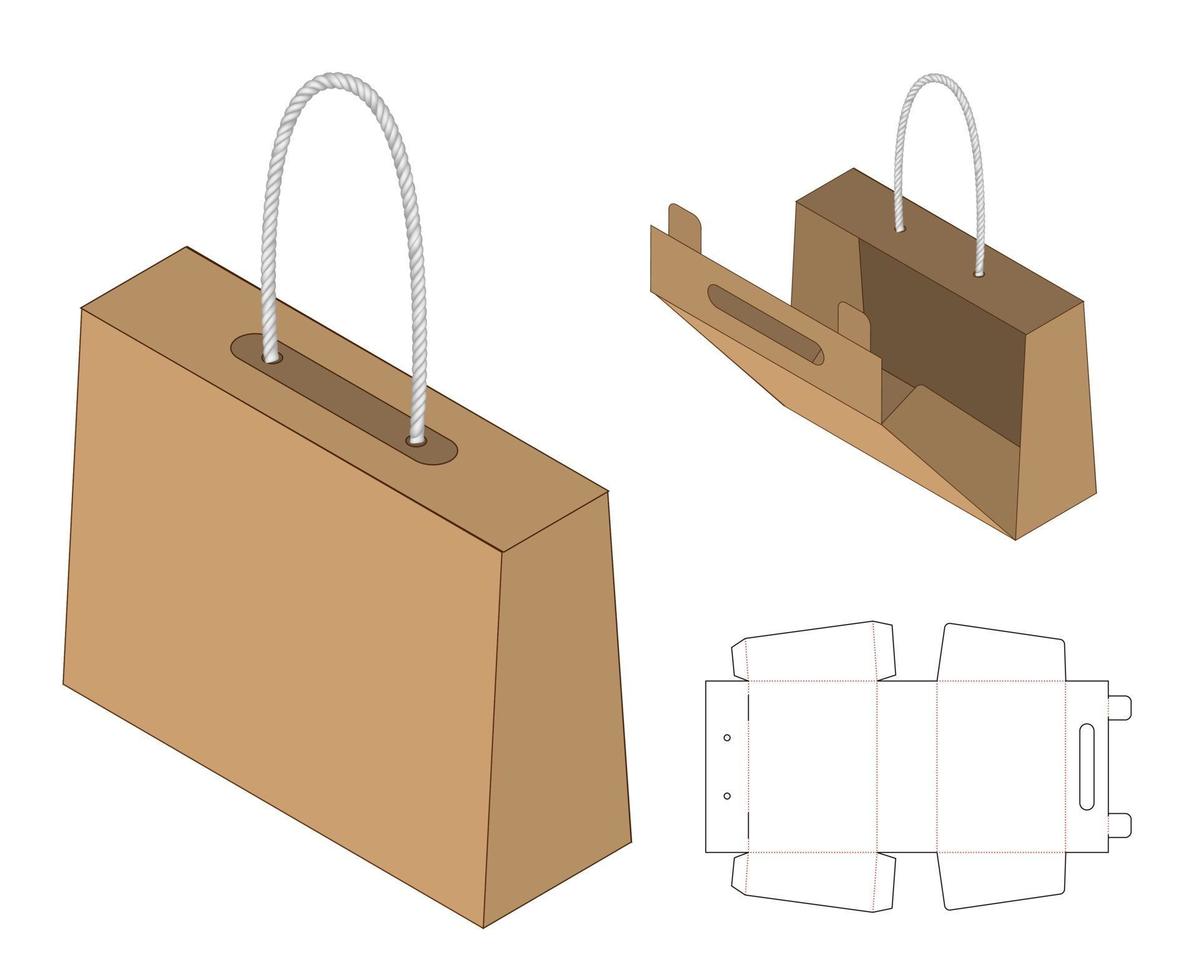 doos verpakking gestanst sjabloonontwerp. 3D-model vector