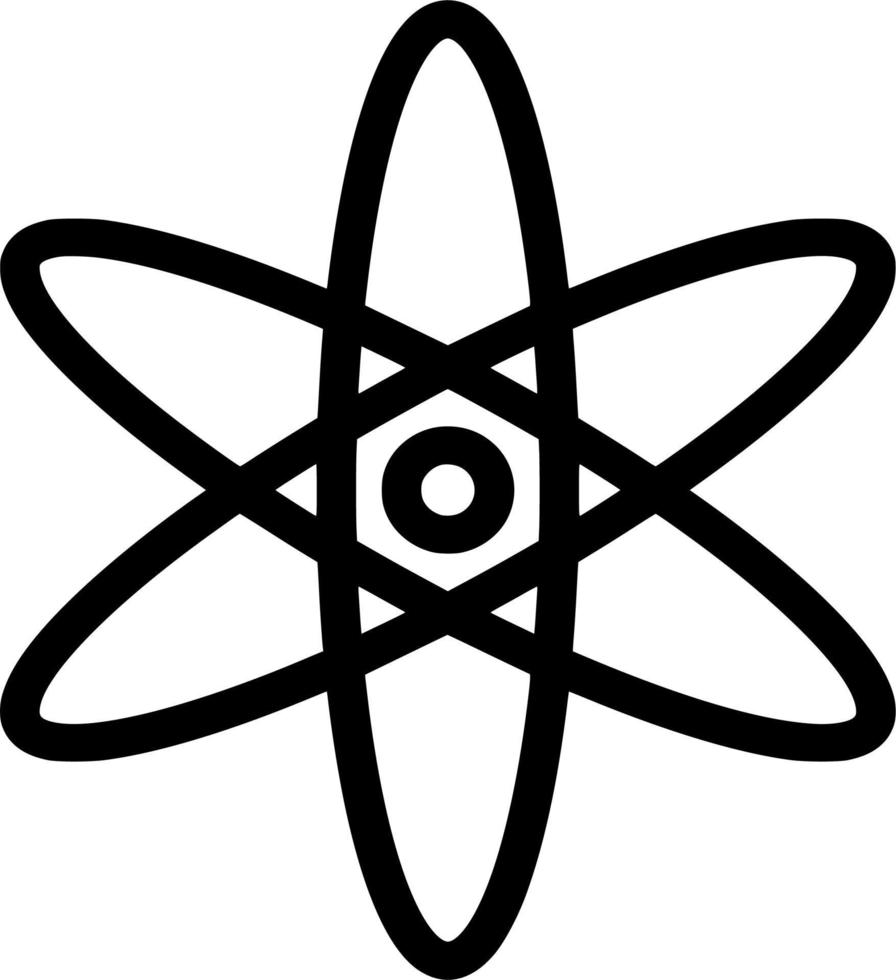 vector silhouet van atoom symbool Aan wit achtergrond