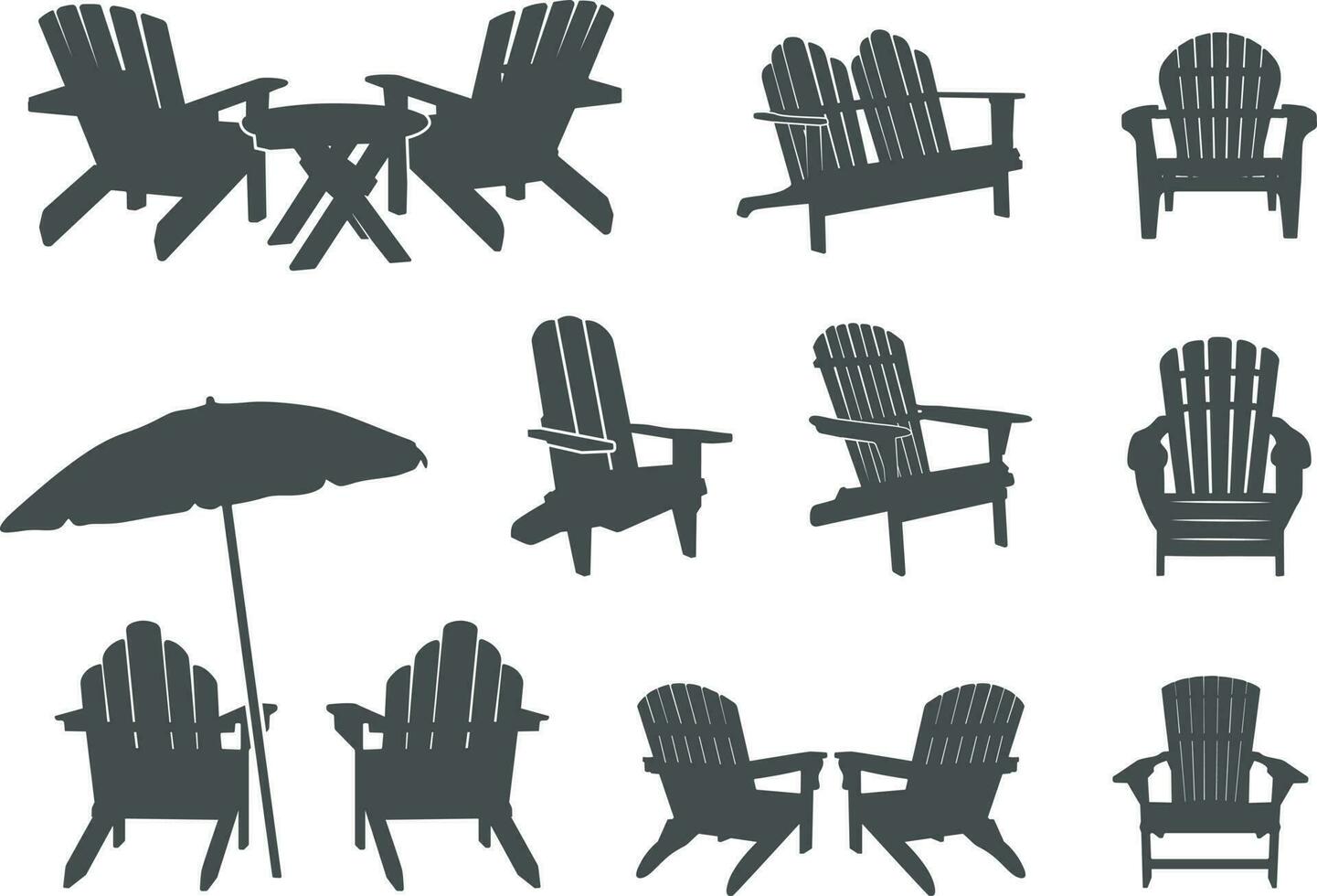 adirondack stoel silhouet vector