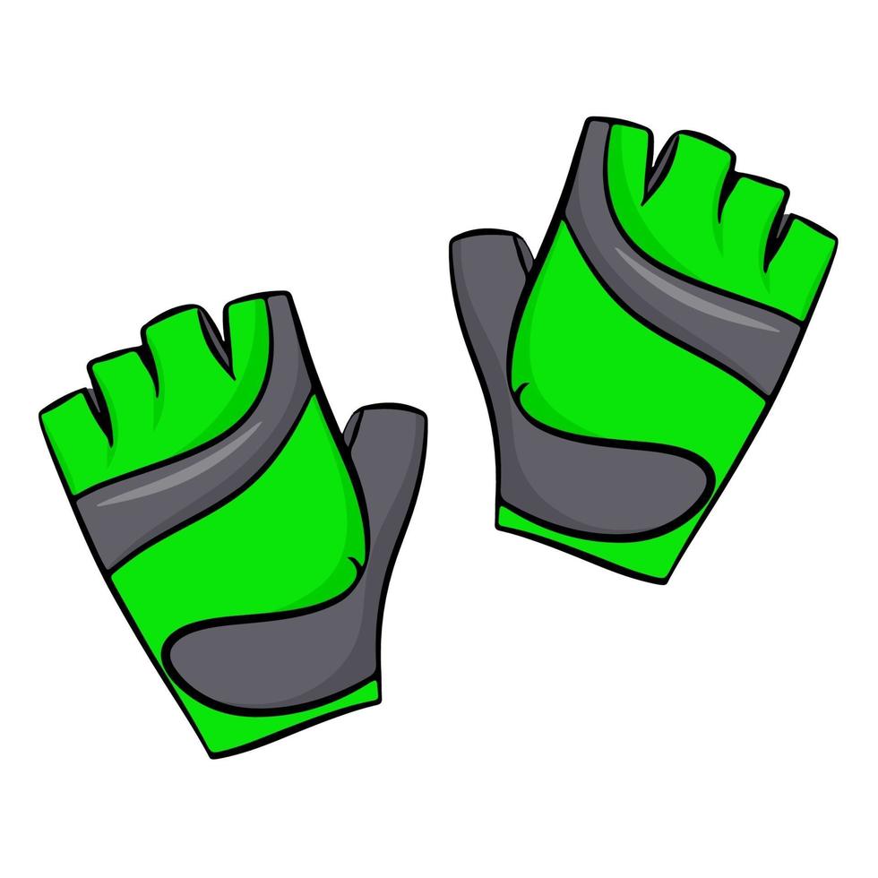 groene sporthandschoenen, vectorillustratie, geïsoleerd op een witte achtergrond. vector