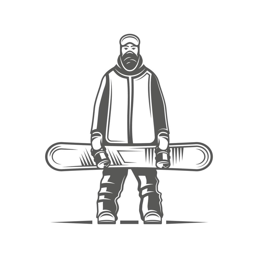 snowboarder geïsoleerd Aan wit achtergrond vector