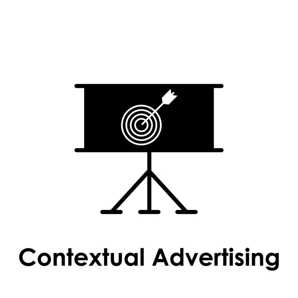 bord, doelwit, pijl, contextueel reclame vector icoon illustratie