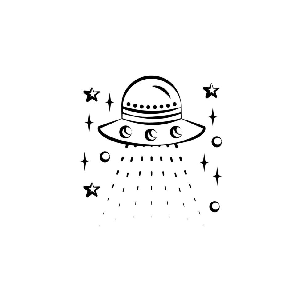 ufo flaying schotel vector icoon illustratie