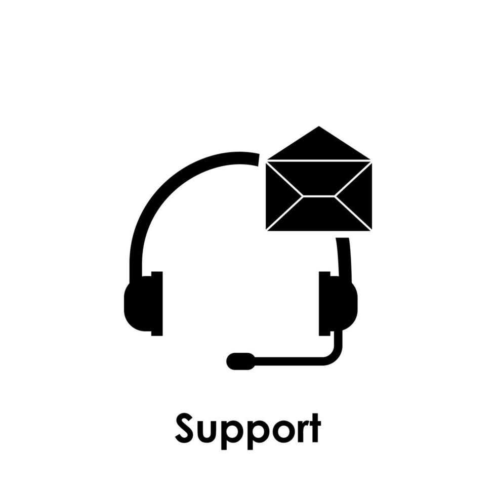 koptelefoon, envelop, ondersteuning vector icoon illustratie