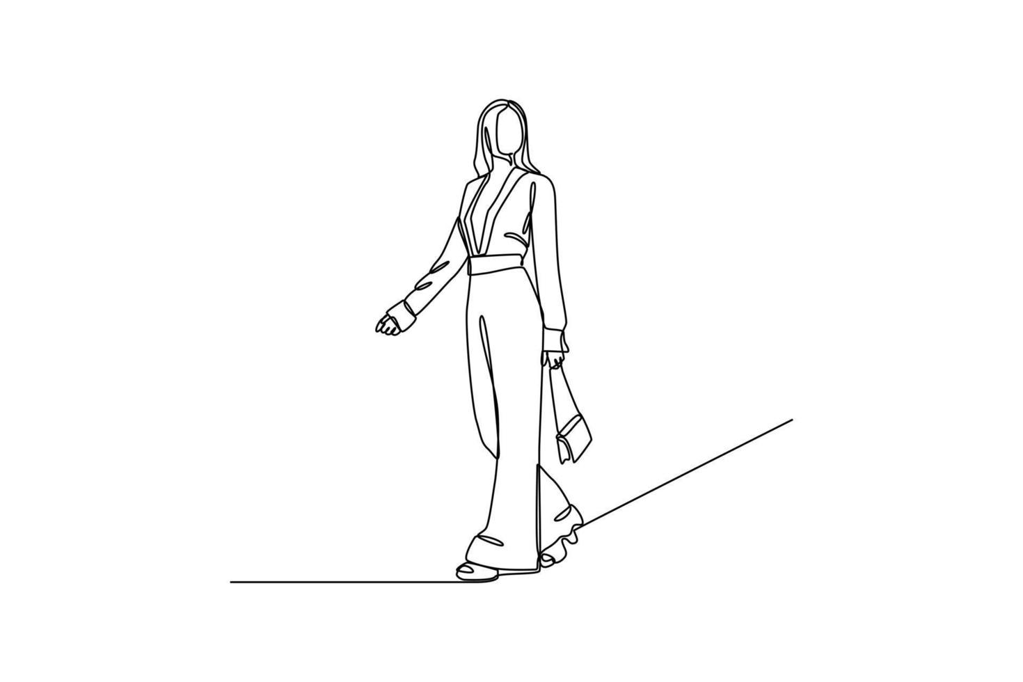 doorlopend een lijn tekening Mannen of vrouwen kleding stijlen. jaren 70 stijl concept. single lijn trek ontwerp vector grafisch illustratie.