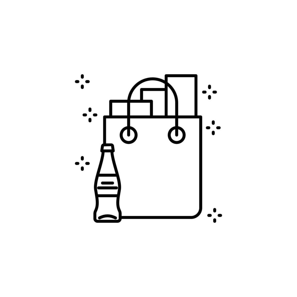 producten fles papier zak vector icoon illustratie