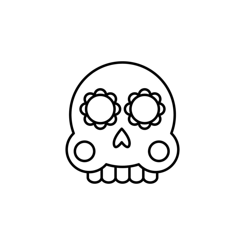 dag van de dood, schedel vector icoon illustratie