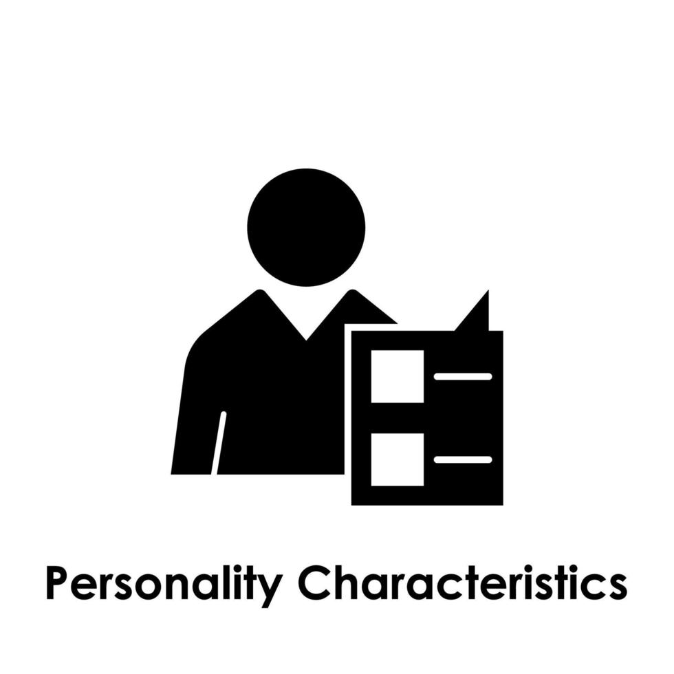 arbeider, persoonlijkheid kenmerken vector icoon illustratie