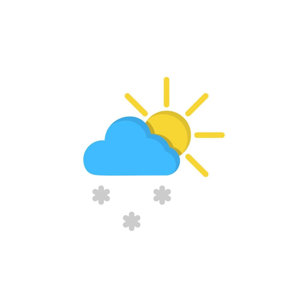 wolk zon sneeuw sneeuwvlokken vector icoon illustratie