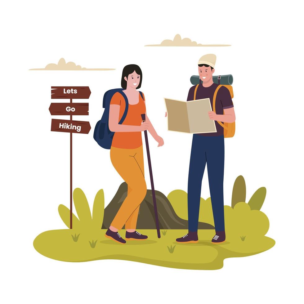 wandelen illustratie vlak concept vector