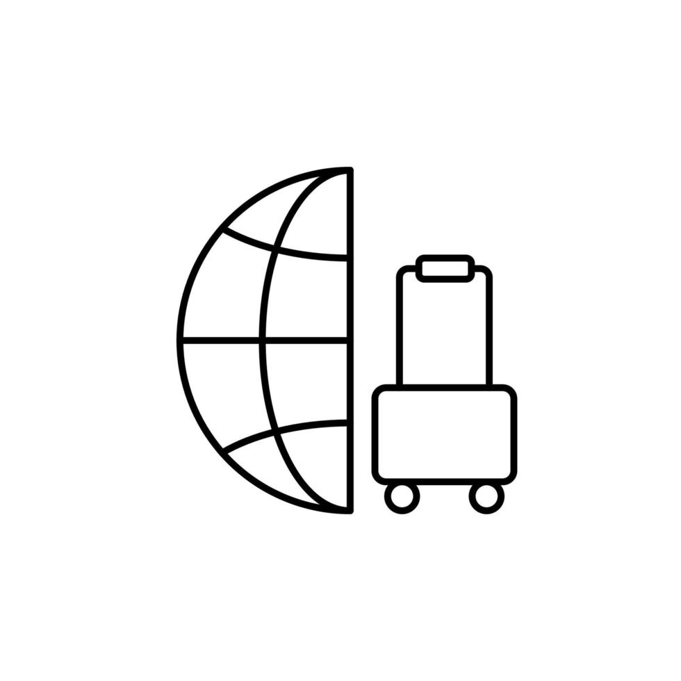 koffer, globaal, toerisme vector icoon illustratie