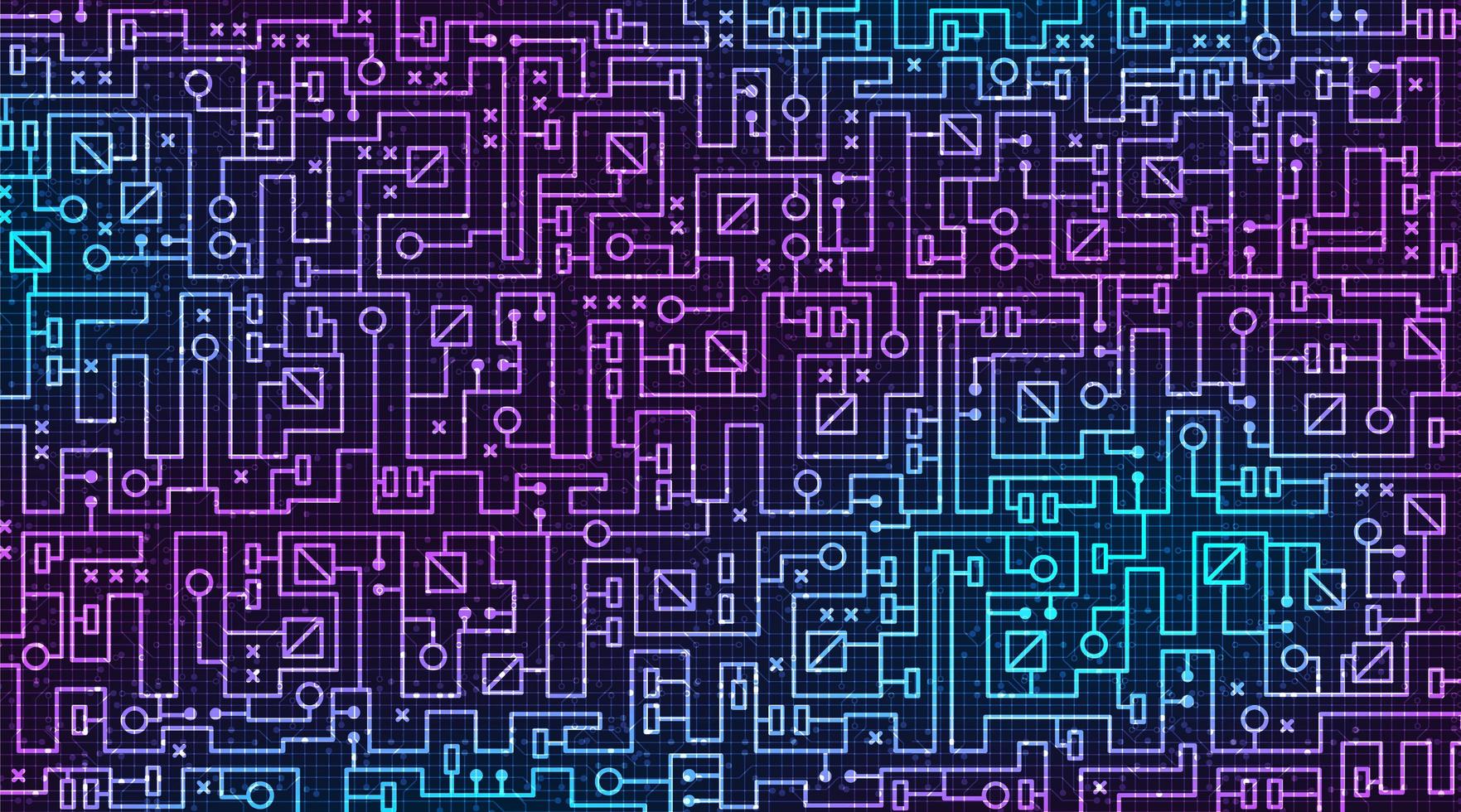 moderne printplaat technische achtergrond, veiligheid en elektronisch concept, vector. vector