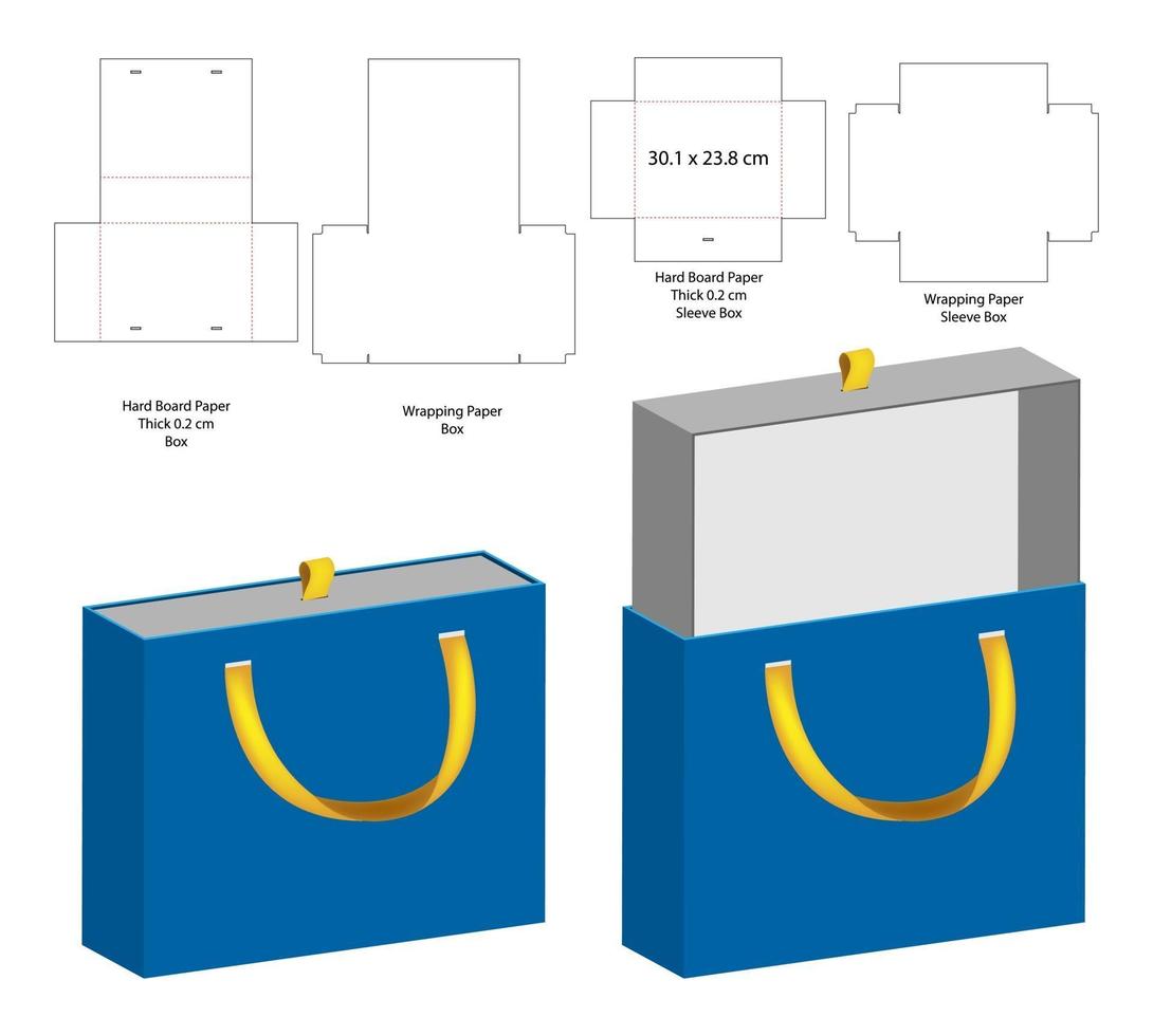 doos verpakking gestanst sjabloonontwerp. 3D-model vector