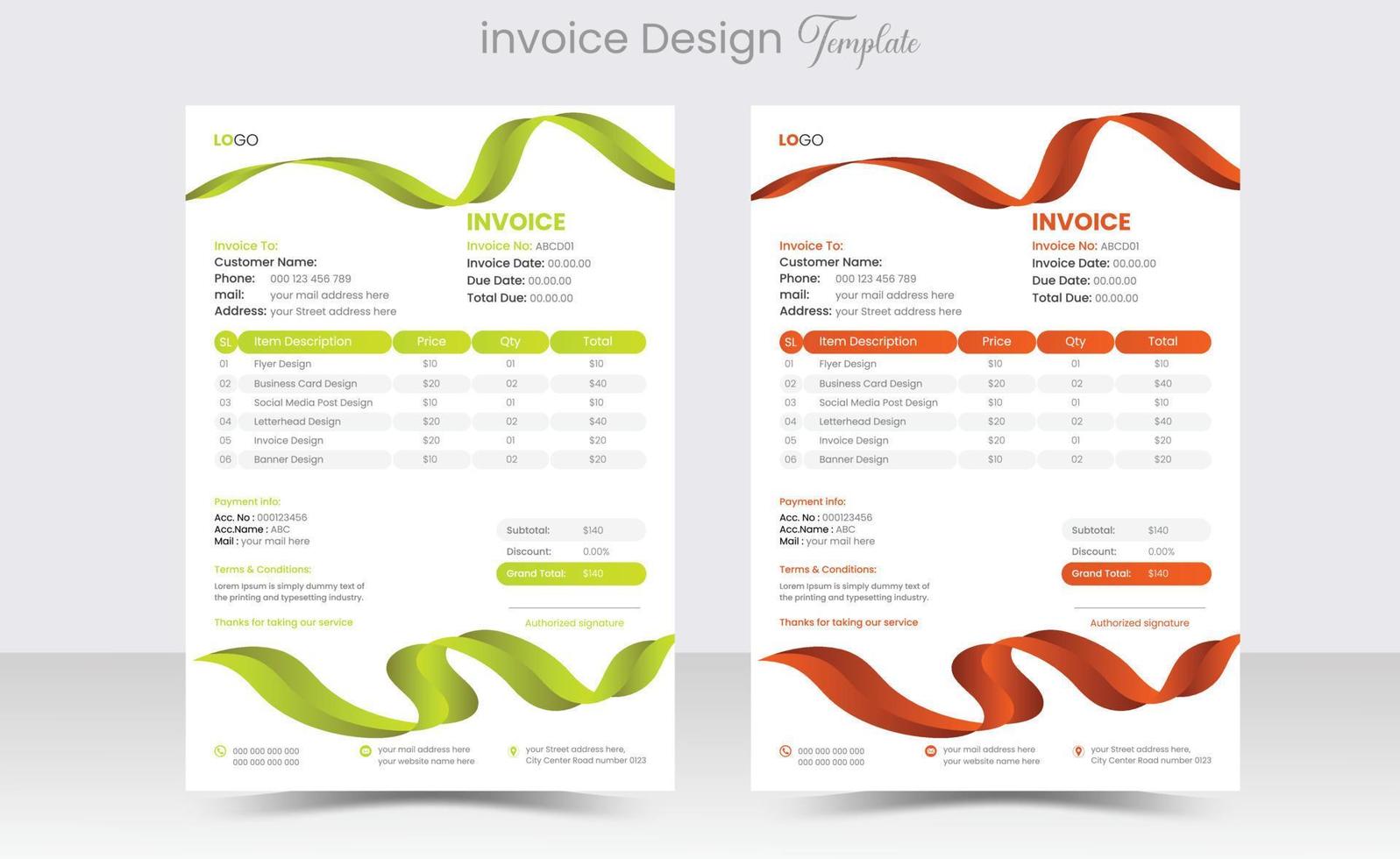 minimaal zakelijke bedrijf factuur ontwerp sjabloon vector illustratie Bill het formulier prijs factuur. creatief factuur sjabloon vector. bedrijf schrijfbehoeften ontwerp betaling overeenkomst ontwerp sjabloon