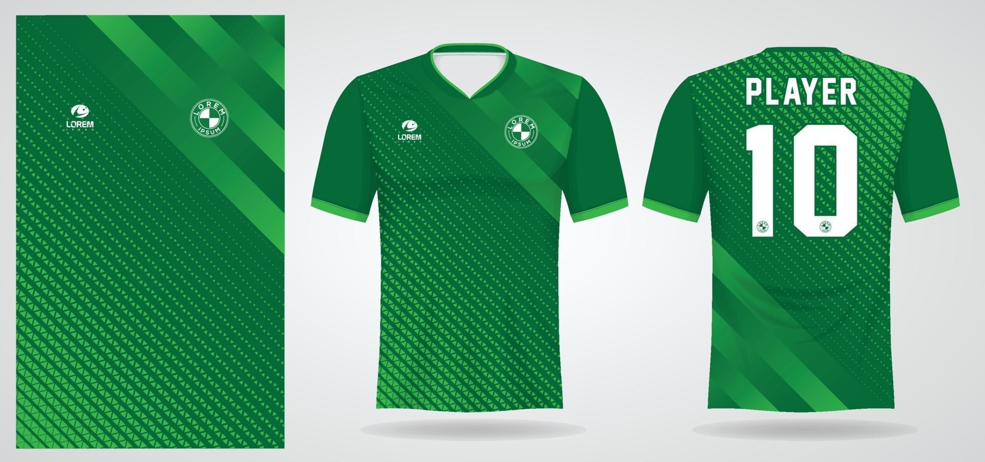 groen sportshirt sjabloon voor teamuniformen en voetbal t-shirtontwerp vector