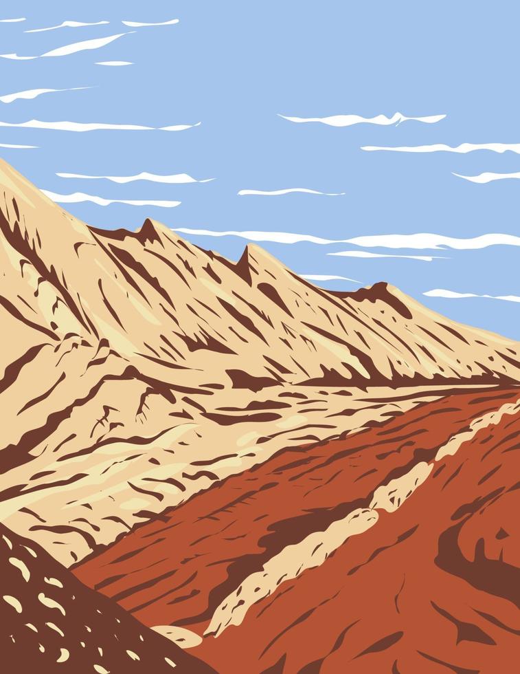 de jurassic navajo zandsteen in san rafael rif gelegen in glen canyon nationaal recreatiegebied utah wpa poster art vector