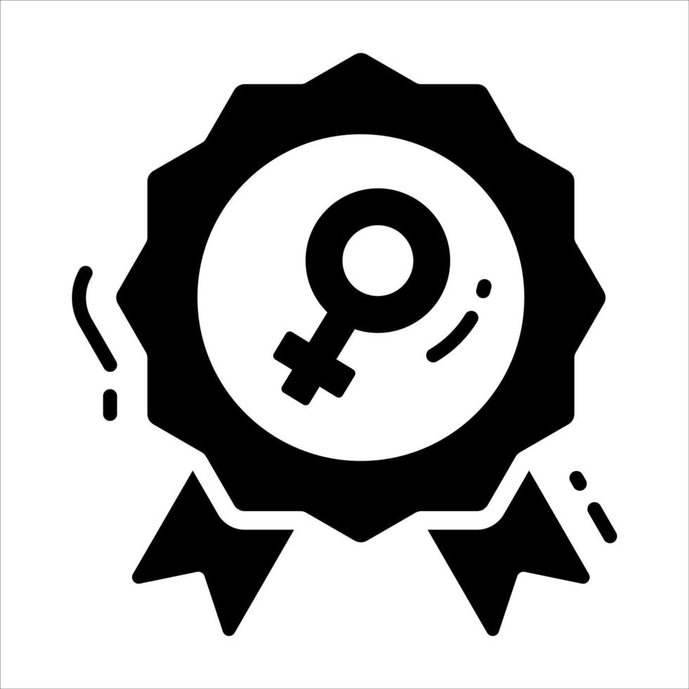 insigne met vrouw symbool vector ontwerp van feminisme insigne