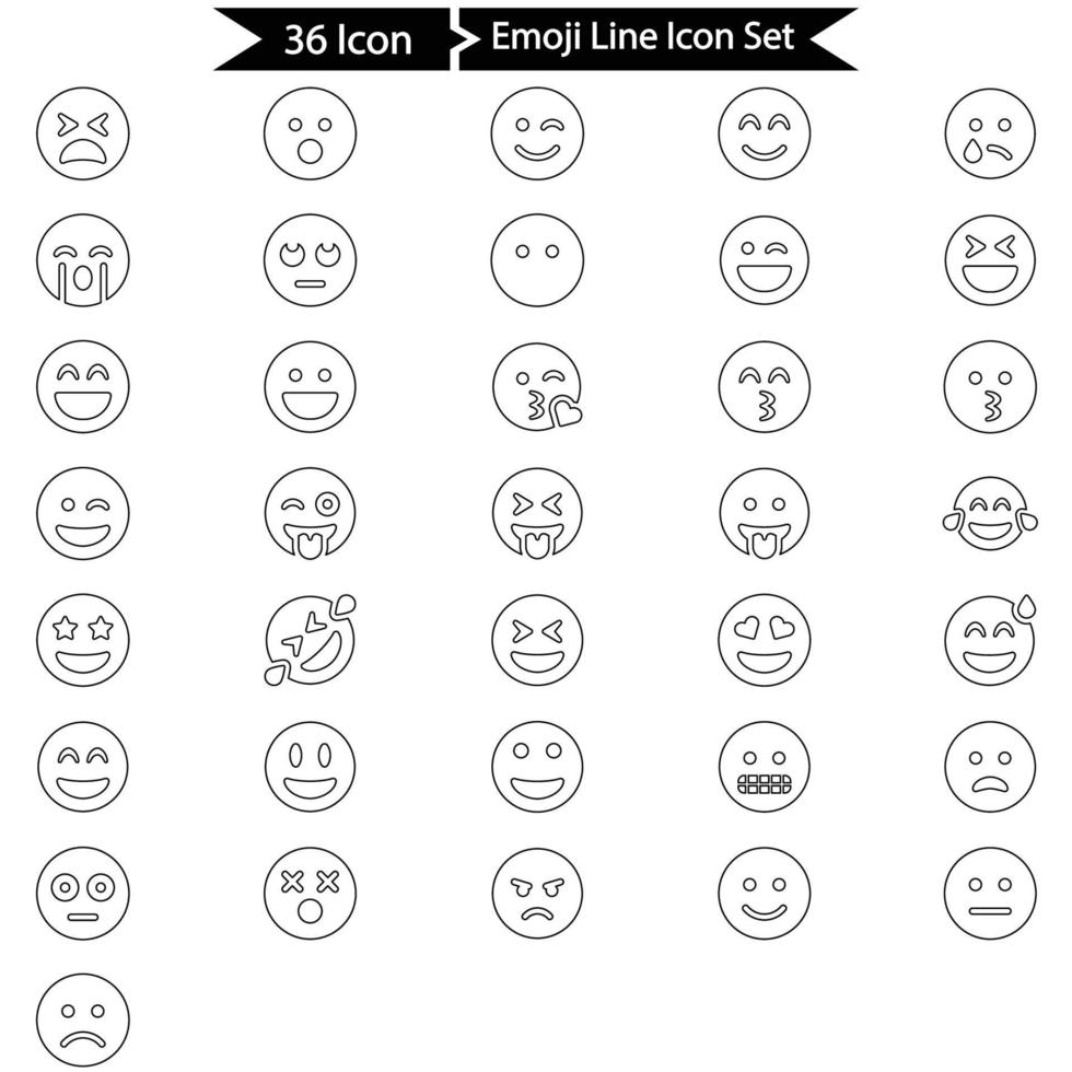 emoji lijn icoon reeks vector