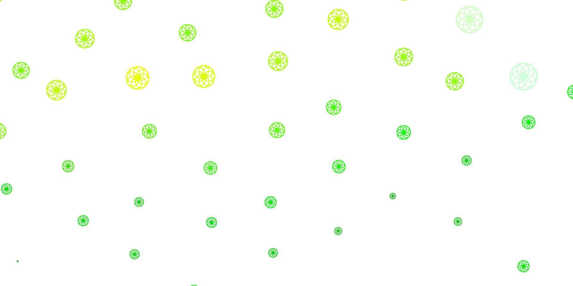 lichtgroene, gele vectorlay-out met cirkelvormen. vector