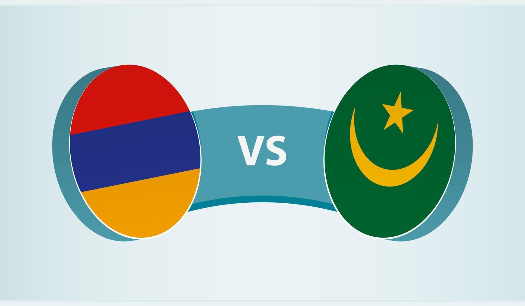 Armenië versus Mauritanië, team sport- wedstrijd concept. vector