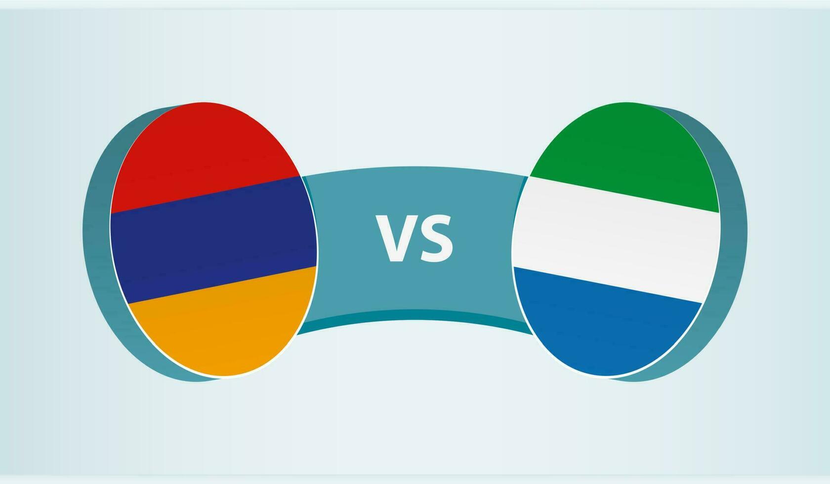 Armenië versus Sierra leone, team sport- wedstrijd concept. vector