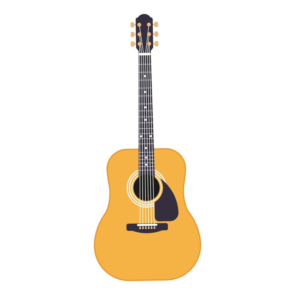 gitaar, vector illustratie, Aan een wit achtergrond