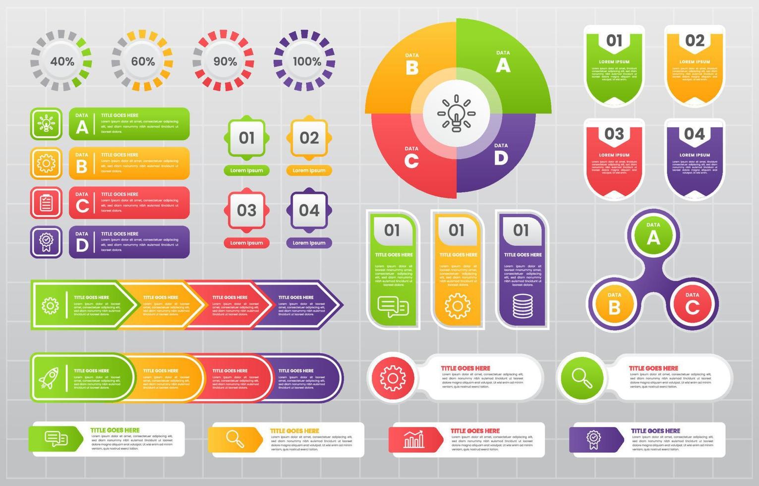 reeks van infographic element sjabloon vector