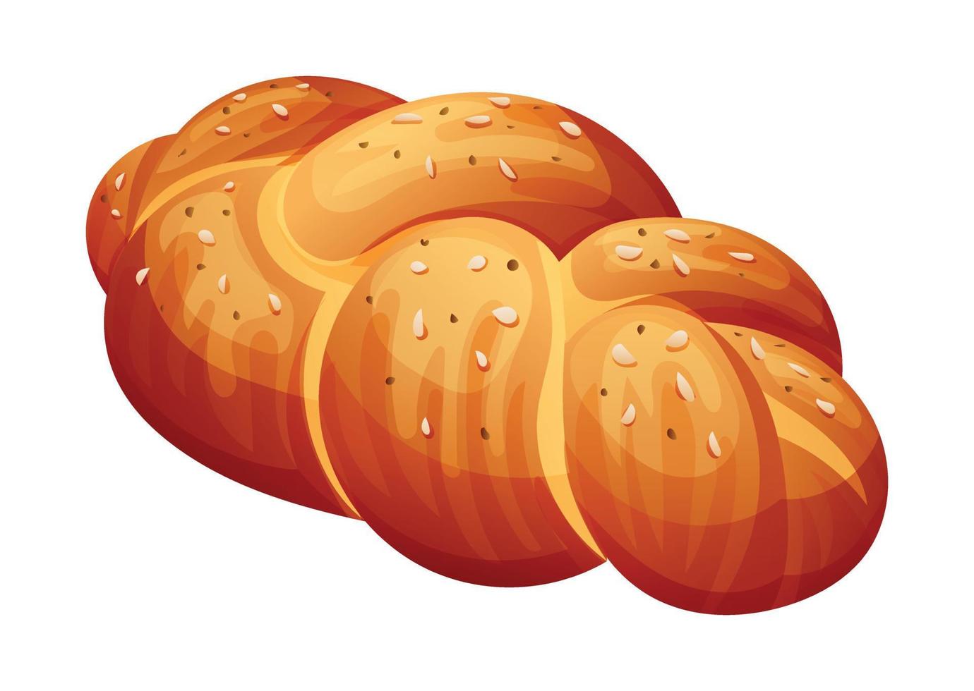 challah brood vector illustratie. bakkerij Product geïsoleerd Aan wit achtergrond