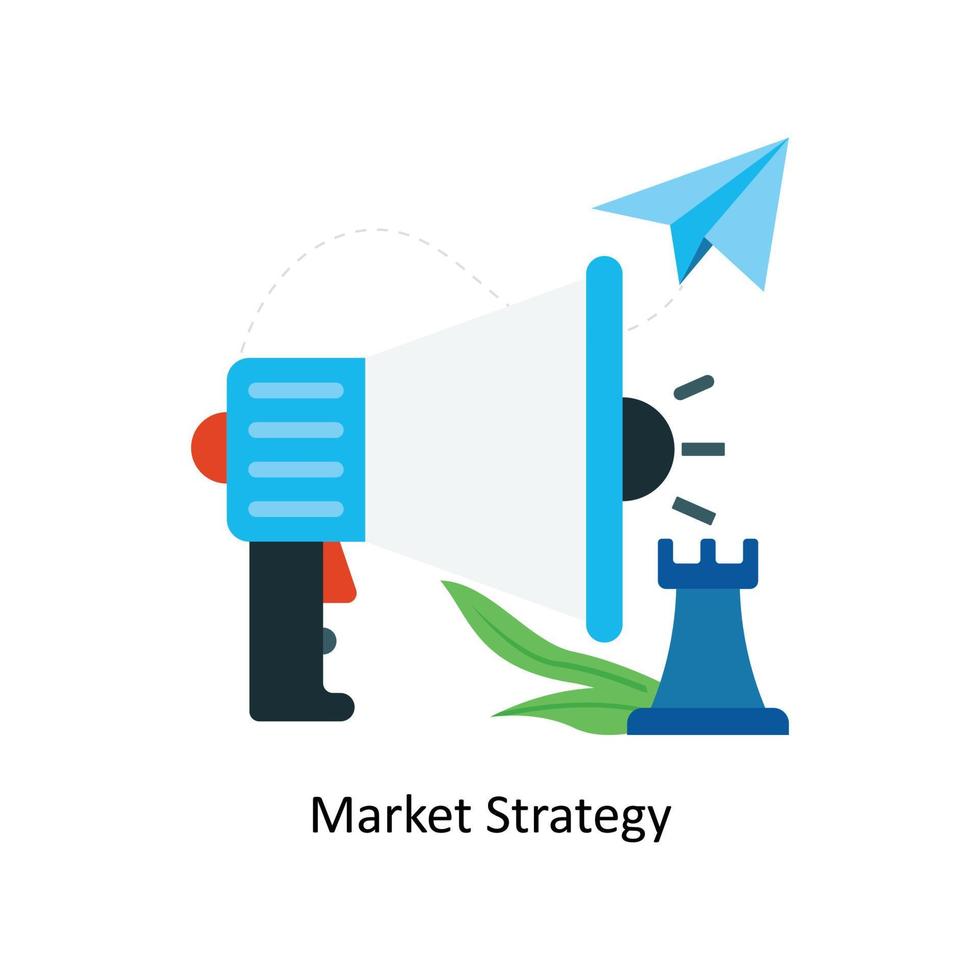 markt strategie vector vlak pictogrammen. gemakkelijk voorraad illustratie voorraad