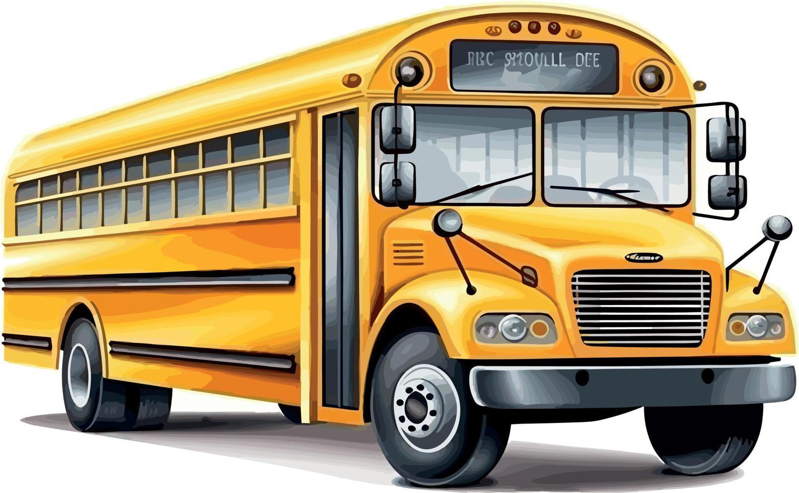 illustratie van geel leerling school- bus tekenfilm clip art vector