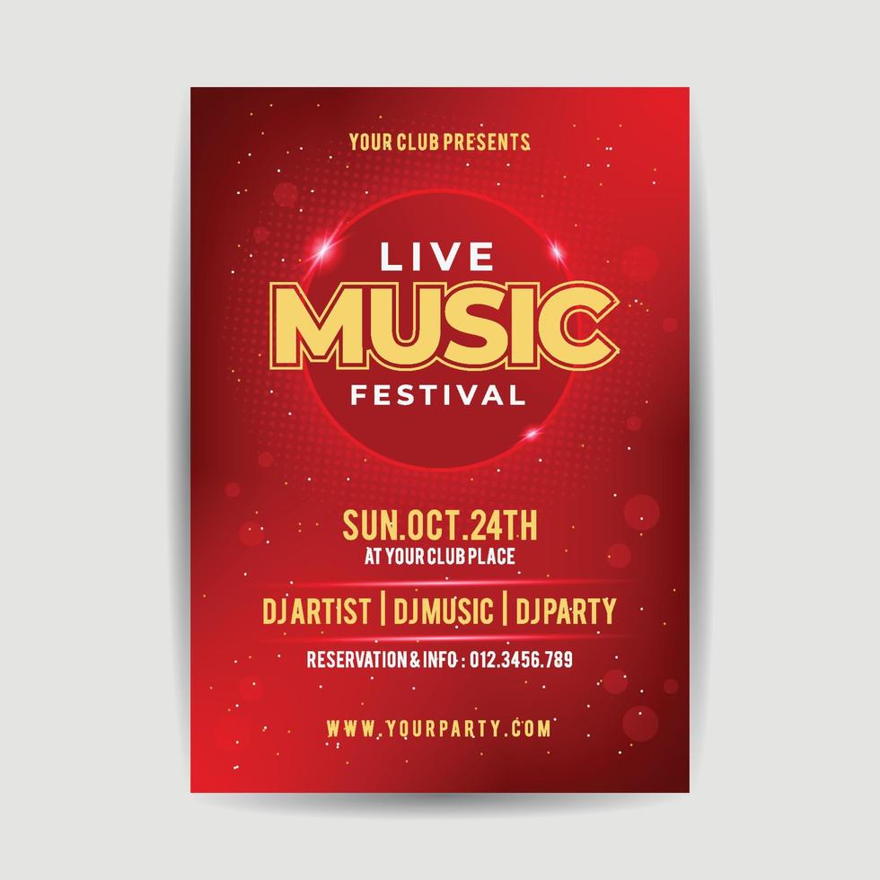 elegant leven muziek- partij festival folder poster premie vector